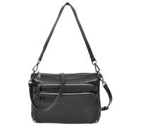 Womens Real Leather 2-in-1 Cross Body Shoulder Bag Classic Style Olivia (Black)