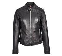 Womens Real Leather Classic Biker Style Jacket Sophia (UK, Numeric, 20, Regular, Regular, Black)
