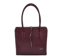 Womens Real Leather Classic Tote Style Zip Opening Large Shoulder Bag CYNTHIA (Burgundy)