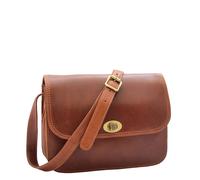 Womens Real Leather Crossbody Bag Small Size Satchel Organiser Style Alexandria Chestnut House of Leather Tan Small