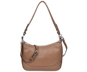 Womens Real Leather Handbag Hobo Style Shoulder Bag Daphne (Brown)