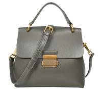 Womens Real Leather Handbag Small Cross Body Shoulder Bag Gabriella (Grey)