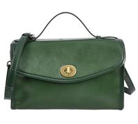 Womens Real Leather Handbag Small Cross Body Shoulder Bag Havana (Green)