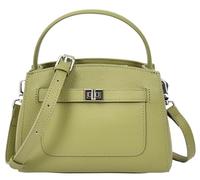 Womens Real Leather Handbag Top Handle Mini Shoulder Bag Lydia (Olive)
