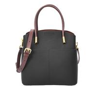 Womens Real Leather Handbag Top Handle Small Shoulder Bag Ella (Black)