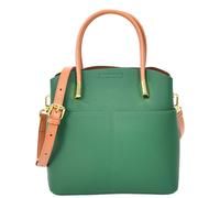 Womens Real Leather Handbag Top Handle Small Shoulder Bag Ella Tan House of Leather Green Small