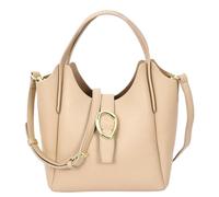 Womens Real Leather Handbag Top Handle Small Shoulder Bag Jasmine (Beige)