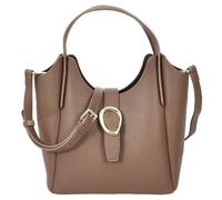 Womens Real Leather Handbag Top Handle Small Shoulder Bag Jasmine (Brown)