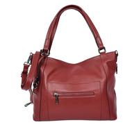 Womens Real Leather Handbag Tote Shoulder Bag Evelyn (Red)