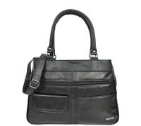 Womens Real Leather Shoulder Bag Large Size Organiser Satchel HOL3591 Black