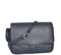 Womens Real Leather Shoulder Bag Mid Size Bag Matilda Navy House of Leather Navy Medium