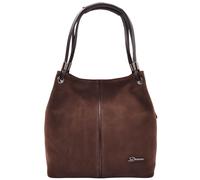 Womens Real Suede Leather Shoulder Bag Large Size Handbag Audrey Black House of Leather Brown Medium