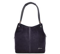 Womens Real Suede Leather Shoulder Bag Large Size Handbag Audrey Black House of Leather Navy Medium