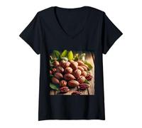 Womens Really Like Pecans - Pecan Snack Protein Vegan Vegetarian V-Neck T-Shirt