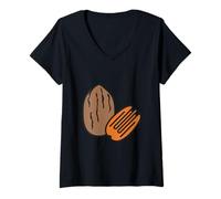 Womens Really Like Pecans - Pecan Snack Protein Vegan Vegetarian V-Neck T-Shirt