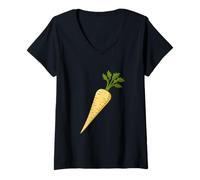 Womens Really Love Parsnips - Parsnip Lover Vegan Root Vegetable V-Neck T-Shirt
