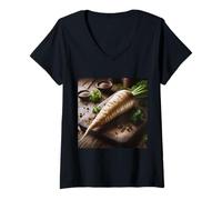 Womens Really Love Parsnips - Parsnip Lover Vegan Root Vegetable V-Neck T-Shirt