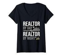Women's Realtor By Day Realtor By Night Agent V-Neck T-Shirt