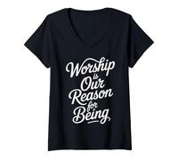 Women's Reason for Being Baptism Bible Verse Baptized Christian V-Neck T-Shirt