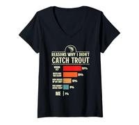 Womens Reasons why i Didn't Catch Trout Fishing Funny V-Neck T-Shirt