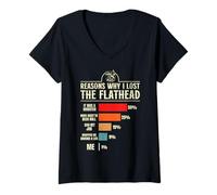 Womens Reasons why i Lost The Flathead Funny Catfish cat Fishing V-Neck T-Shirt