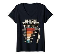 Women's Reasons Why I Missed The Deer V-Neck T-Shirt