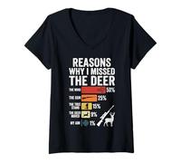 Women's Reasons Why I Missed The Deer V-Neck T-Shirt
