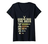 Women's Reasons Why I Missed The Deer V-Neck T-Shirt