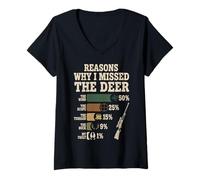 Women's Reasons Why I Missed The Deer V-Neck T-Shirt