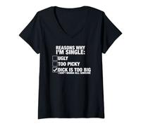 Womens reasons why i'm single V-Neck T-Shirt