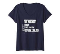 Women's Reasons why I'm Single V-Neck T-Shirt, Navy Blue, XX-Large