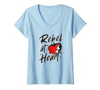 Womens Rebel at Heart V-Neck T-Shirt