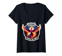 Womens Rebirth In Progress Pardon The Ashes Phoenix Rising Reborn V-Neck T-Shirt