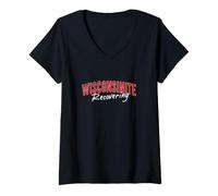 Women's Recovering Wisconsinite Funny Wisconsin Expat Pride V-Neck T-Shirt