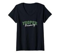 Women's Recovering Yooper Funny Upper Peninsula Michigan Pride V-Neck T-Shirt