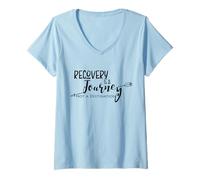Womens Recovery is a Journey 12 Step Slogan V-Neck T-Shirt
