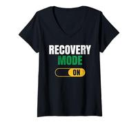 Women's Recovery Mode On - Funny Injury & Healing Humor V-Neck T-Shirt