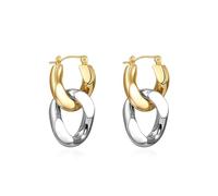 Women's Rectangular Zirconia Hoop Earrings Thick Chunky Copper Earring European American Modern Fashion Jewelry Multicolor for Any Occasion (Style 6)