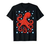 Womens Red Octopus Animal Ocean Sea Lover T-Shirt