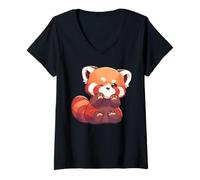 Women's Red Pandas Red Panda V-Neck T-Shirt