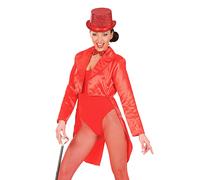 Women's red satin tailcoat