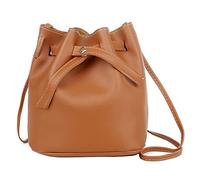 Women's Red Small Classic PU Leather Bucket Bag with Adjustable Shoulder Strap - Elegant Ladies Crossbody Bag & Mini Hobo Handbag - Chic Messenger Bag for Dating, Travel & Gifts