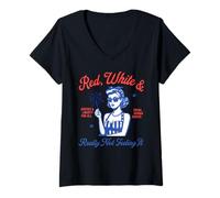 Women's Red White and Really Not Feeling It,Equal Rights 4th of July V-Neck T-Shirt