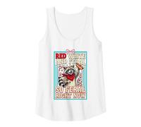 Womens Red White So Feral Right Now Raccoon Hot Dog Bow Tank Top