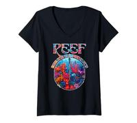 Womens Reef Roulette, Champion in fins V-Neck T-Shirt