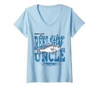 Womens Reel Like My Uncle Funny Fishing Niece and Nephew Tee V-Neck T-Shirt