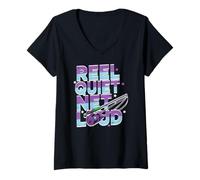 Womens Reel Quiet, net Loud V-Neck T-Shirt