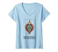 Womens Refuse Resist - Fight for The Right (Gorilla Graphic) V-Neck T-Shirt