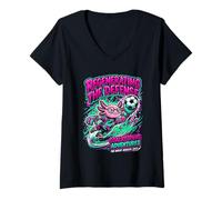 Women's Regenerating the Defense Axolotl Goalie Soccer Goalkeepers V-Neck T-Shirt