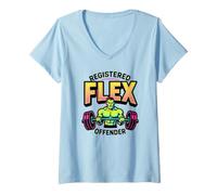 Women's Registered Flex Offender Workout Motivation Gym Design V-Neck T-Shirt